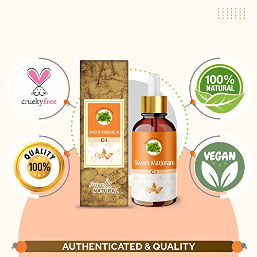 Image of Crysalis Pure Natural Undiluted & Organic Standard Sweet Marjoram(Origanum Majorana) Essential Oil Steam Distilled Calming &Warming Diffuser Oil Manages Skin Issues Snoring & Sleep Aromatherapy-30ML