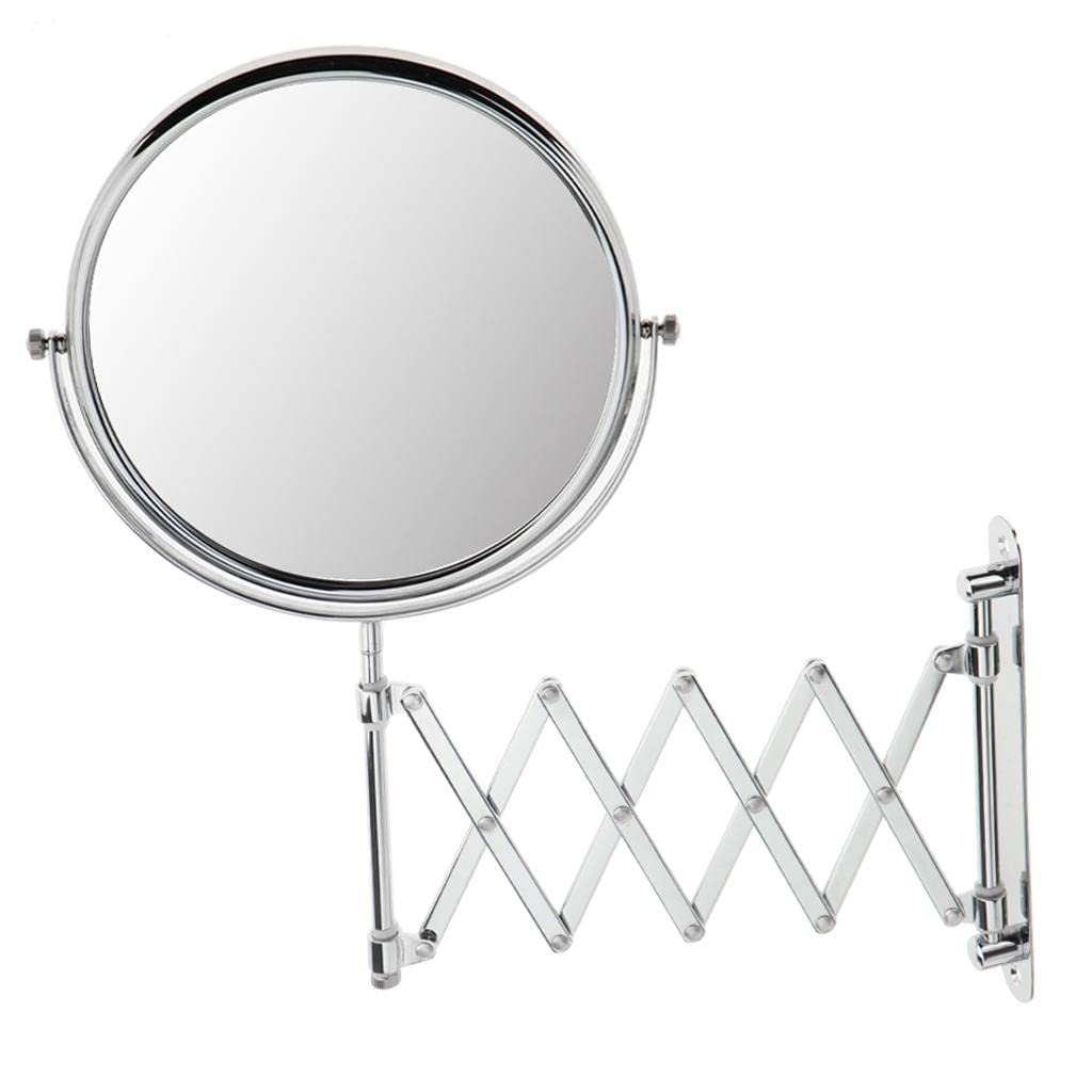 Miroir de rasage grossissant double-face avec bras articulé pour la salle de bain