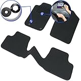 Clips de fijación de origen DBS 1763202 Alfombrillas de coche - A medida - Alfombrillas para coche - 3 uds. - Antideslizante - Moqueta en negro 900 g/m² - Aspecto terciopelo - Modelo Star