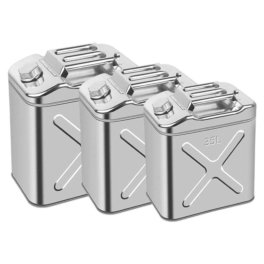 Tanque de Almacenamiento de Combustible Tanque de aceite de acero inoxidable Botella de combustible engrosado Tanque de almacenamiento Contenedor de agua Gran capacidad Acampación y emergencia 50L/60L