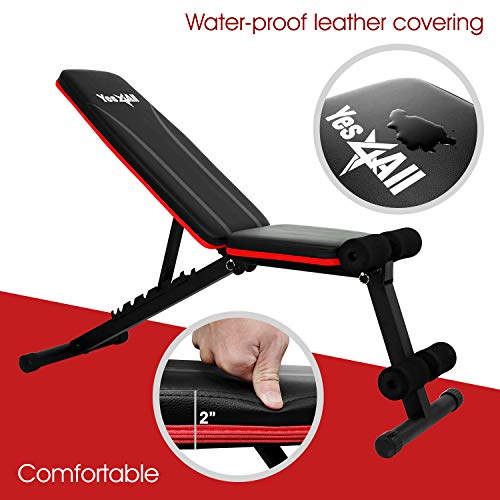 Foto de Yes4All Banco de pesas ajustable con diseño plegable para entrenamiento de cuerpo completo (imagen 6)