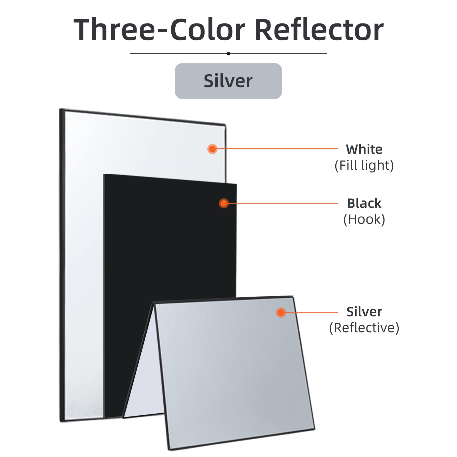 Soonpho Riflettore fotografico 3 in 1 A3 x 2, 42 x 29,7 cm, riflettore pieghevole per fotografia morta vita, gioielli, food, fotografia del prodotto, foto (oro/argento, bianco, nero)