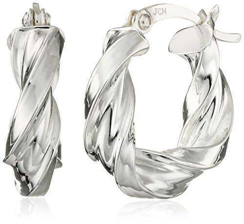 Amazon Collection Sterling Silver Twist Hoop Earrings