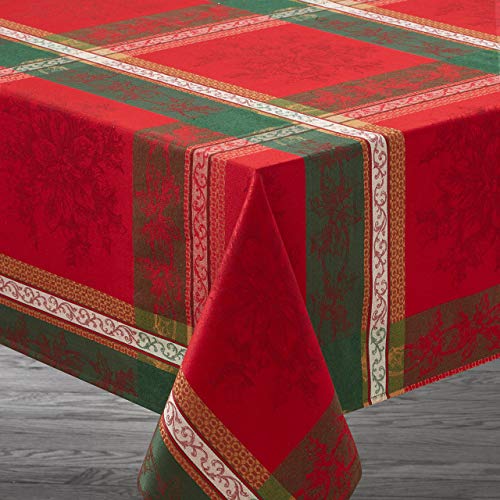 image for Benson Mills Holiday Legacy Yarn Dyed Jacquard Fabric Table Cloth, Hol