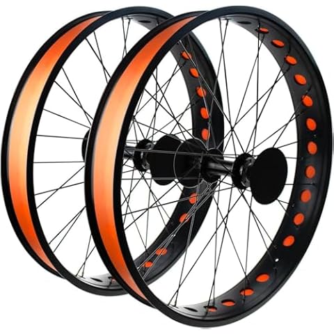 MAXFOOT 26x4.0" Bike Rim Strips, Fat Tire Bicycle Rim Tape, Puncture & Temperature Resistant PVC Inner Tube Protector for Road Bike MTB Bike, Waterproof, Orange, 2 Pcs Cover
