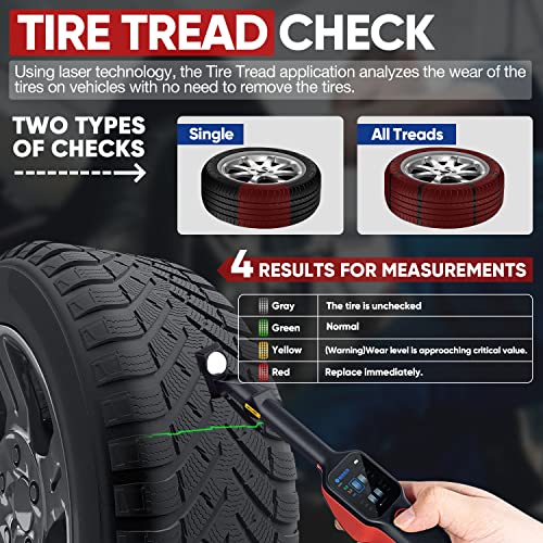 Autel Tire Brake Examiner Maxitpms Tbe200(E), 2023 Newest Laser Tire Tread Depth & Brake Disc Wear 2In1 Tester, Upgraded Of Tbe100, Dual Camera, Accuracy Of 0.1 Mm, Real-Time Data, Work With Its600 #TOP2
