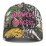 Noxhym Midwest Princess Trucker Hat for Women, Camo Baseball Cap Women