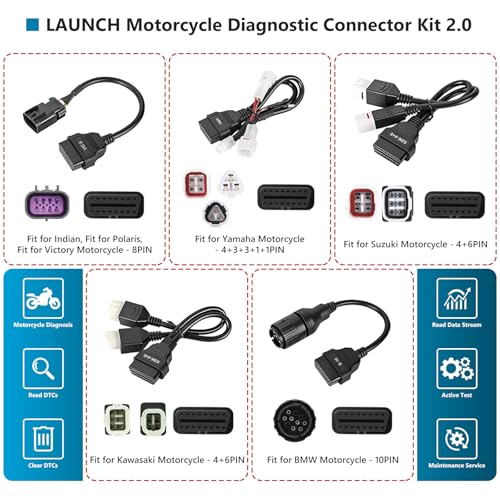 Kit conector de diagnosis OBD para moto LAUNCH X431 que soluciona fallos electrónicos 5