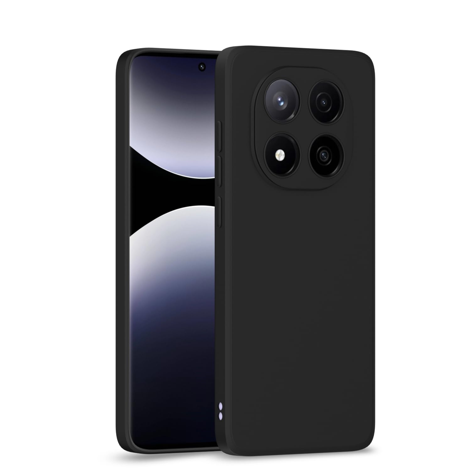 Amazon Basics Back Cover for Redmi Note 14 Pro Plus 5G | Shockproof | Soft Matte Liquid Silicone | Camera Protection Bumper Case (Black)