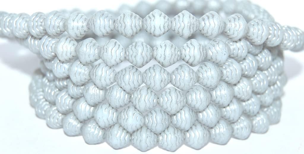 60 pcs Bicone Pressed Glass Beads Wasp Nest, Mixed Colors Travertin (Mix 86800), Glass, Czech Republic, Size 12 mm (0.47 in)