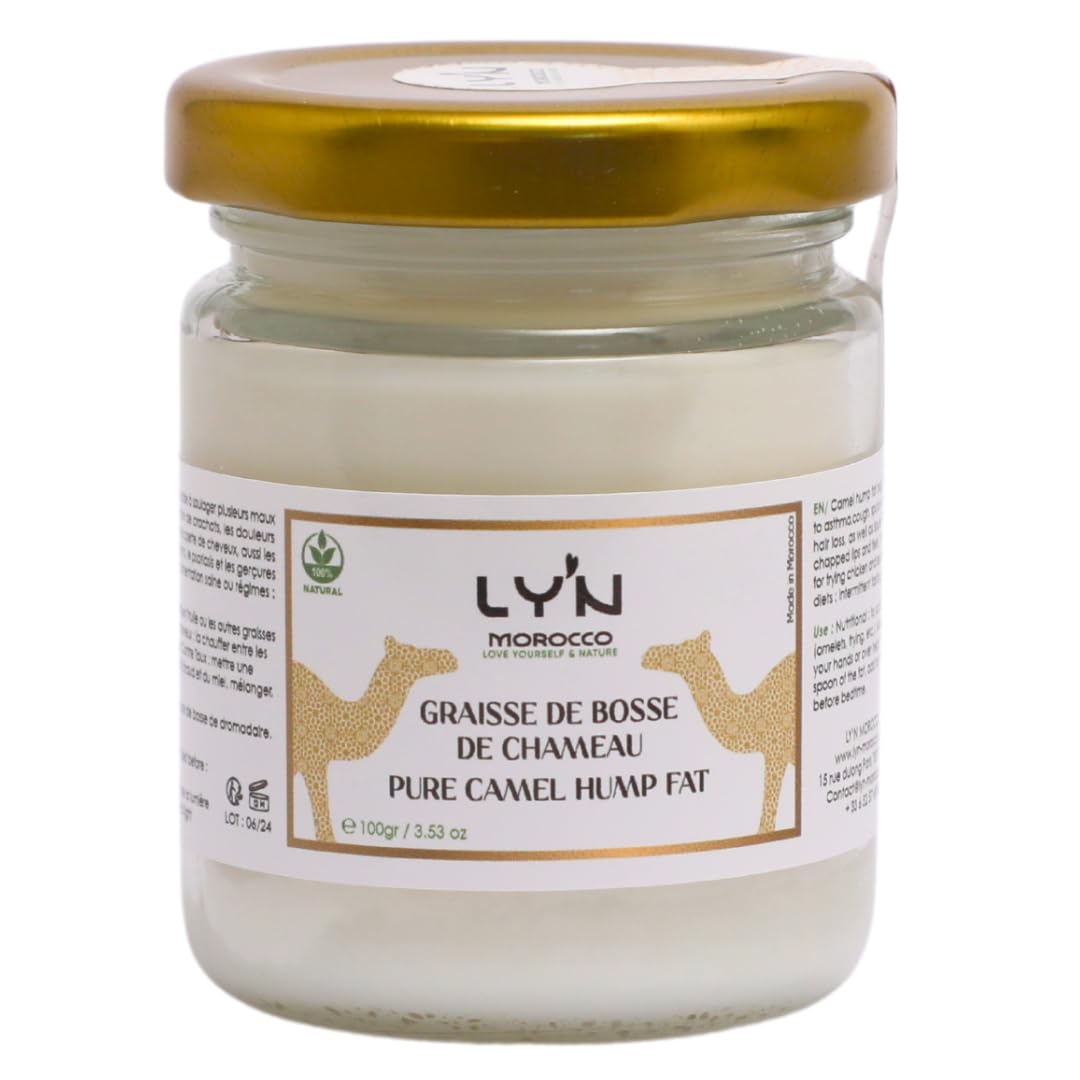 Suif de Bosse de Chameau - Camel Tallow - 100% Pur - pour peau, cheveux et alimentation - Hydratation profonde pour visage et corps- Hydratant Biologique pour peau sèche et gercée