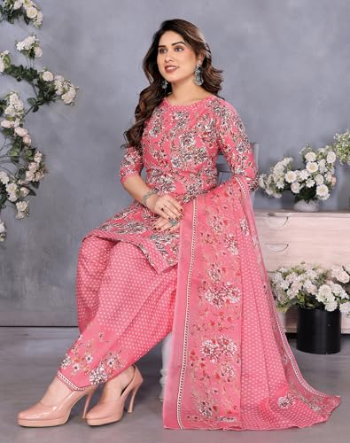 Image of Priyashi Women Unstiched Crepe dress materials | Crepe Salwar Suit for women with dupatta | suit material for women unstitched