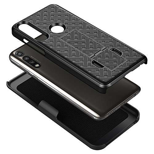 E-Began Case For Motorola Moto G Power (2020 Release) With Tempered Glass Screen Protector (Full Coverage), Belt Clip Holster Shell, Ultra Slim Thin Cover W/Built-In Kickstand Shockproof Case -Black #TOP3