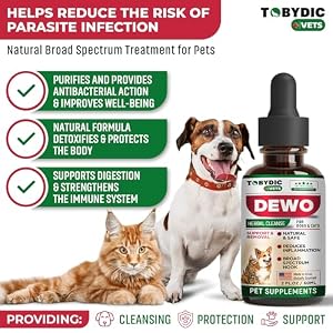 Cats & Dogs Natural Broad Spectrum Treatment & Liquid Herbal Medicine - Medication Helps Remove Toxins - Supplement Drops Made in USA Cats & Dogs Natural Broad Spectrum Treatment & Liquid Herbal Medicine – Medication Helps Remove Toxins – Supplement Drops Made in USA