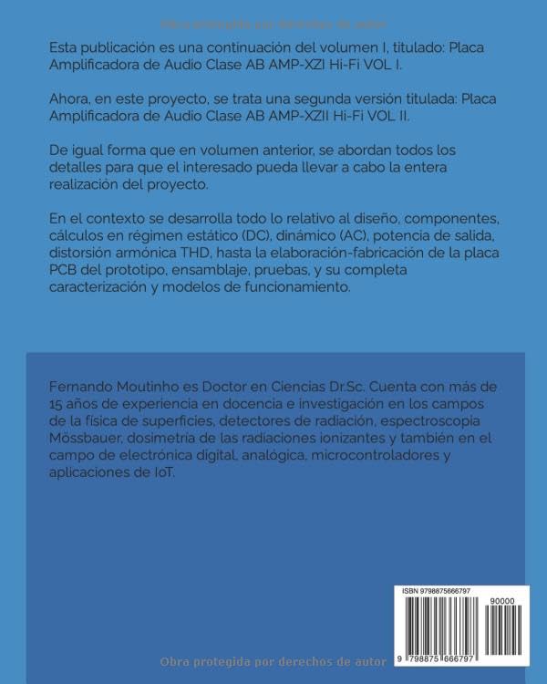 Miniatura 2 de ELECTRÓNICA. DIY Placa Amplificadora de Audio AMP-XZII Hi-Fi. VOL II Diseño y fabricación placa amplificadora de audio, clase AB, Hi-Fi. Material