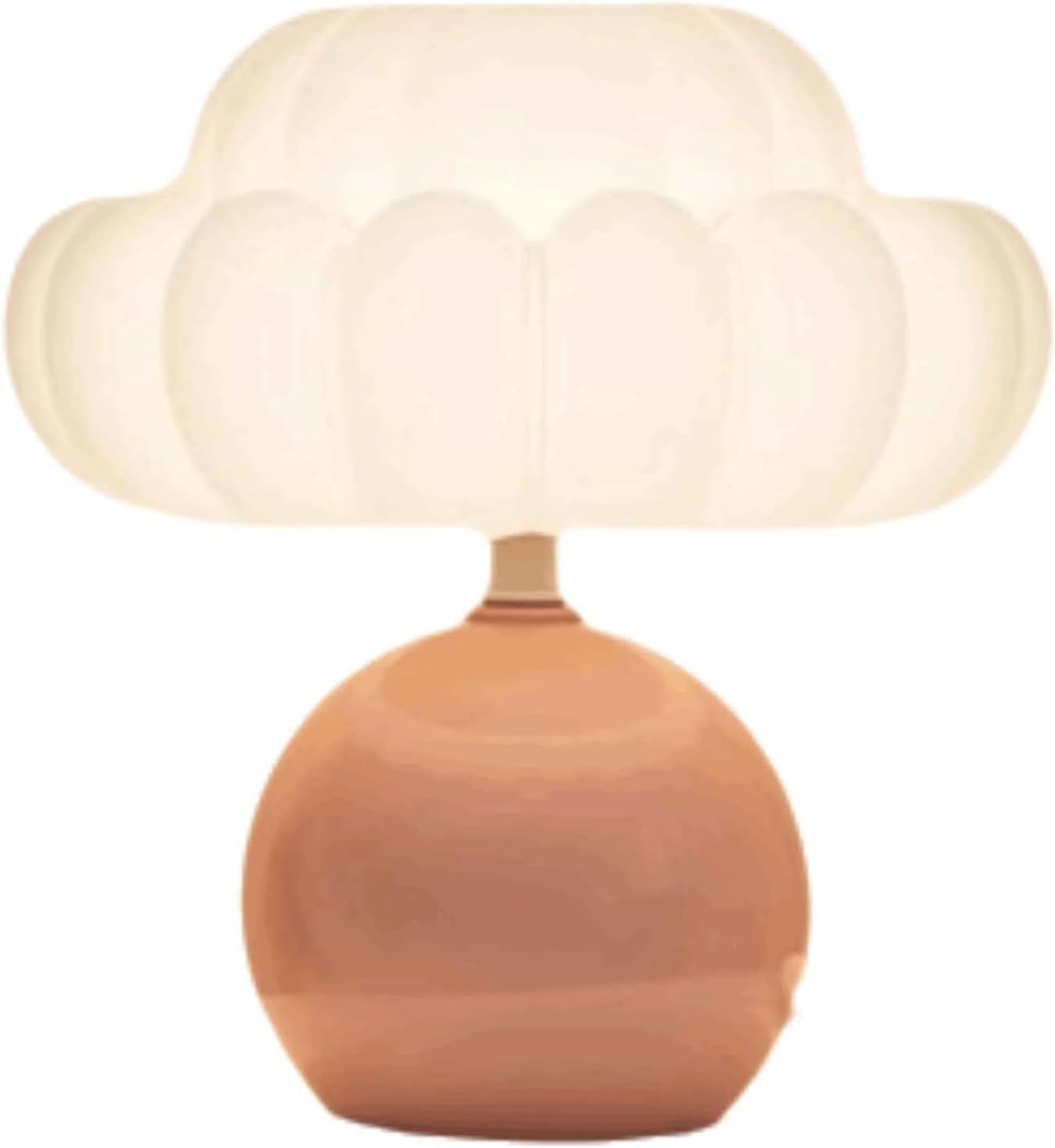 DFAEEKIYO Modern Table Lamp Ceramic Bedside Lamps Button Adjustable Desk Bedroom(Pale Red)