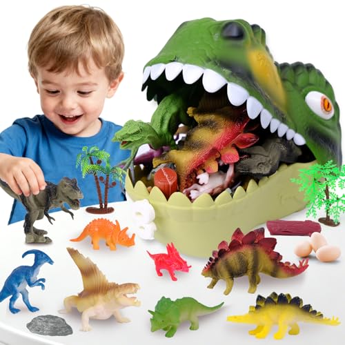 ZHUOYOU Dinosaurios Juguetes Niños 3 Años, 47 Piezas Figuras de Dinosaurio Realistas Toy, Grandes Dinosaurios Figuras con Caja de Almacenaje, Regalos Educativos para Niños y Niñas de 3 4 5 Años