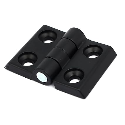 Ubersweet Imported 43mm Length Metal Screw Fixed Folding Industrial Cabinet Door Hinge Black