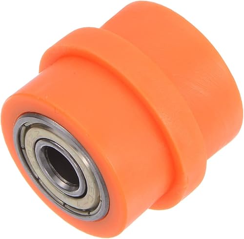 Miniatura 3 de Tensor de polea de rodillo de cadena de 0.315 pulgadas de nailon convexo, deslizador de rueda para mini motocicleta, motocross, ATV, Go Kart, naranja