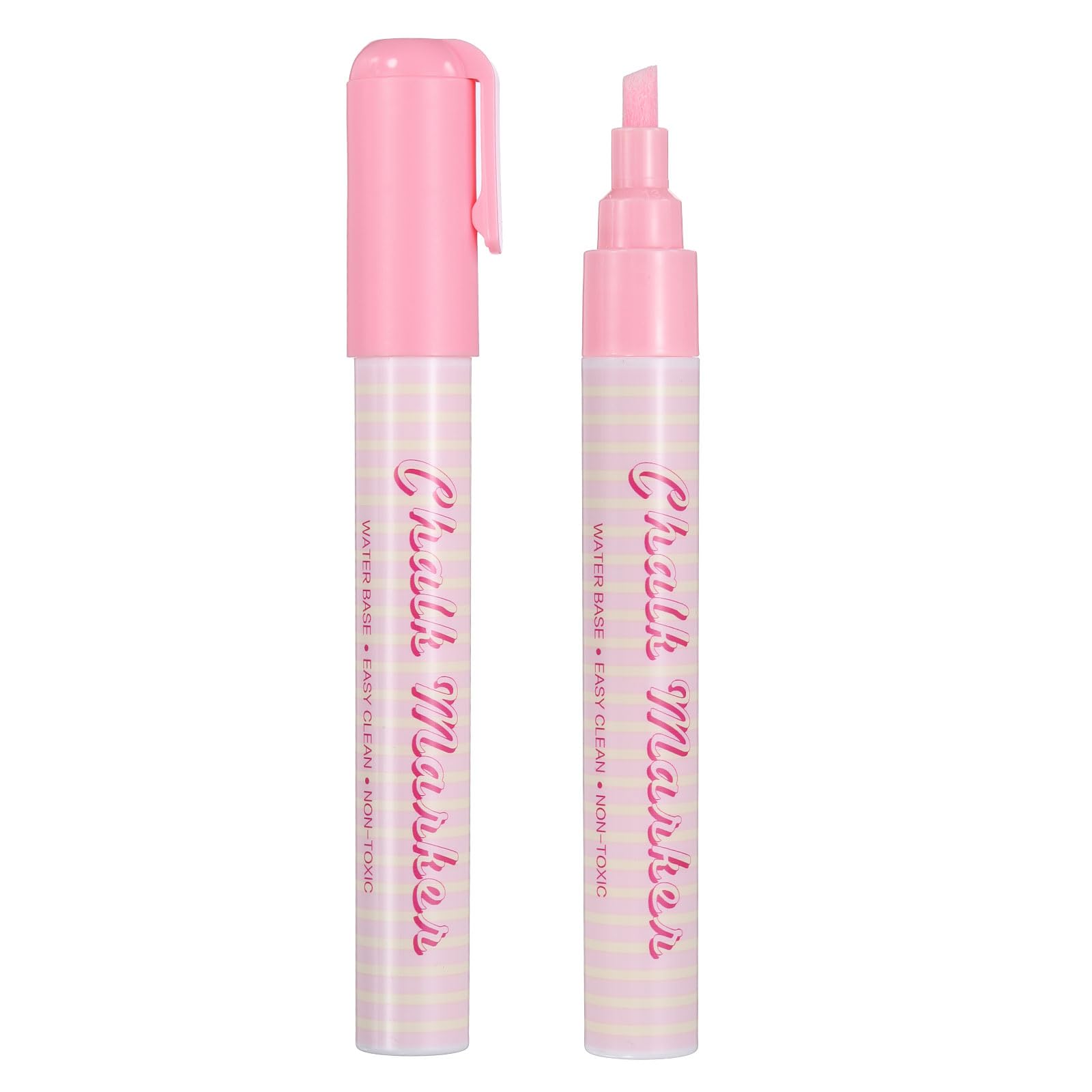 PATIKIL Liquid Chalk Markers 6mm, 2 Pcs Chalkboard Markers, Dry Erase Chalk Pens with Erasable Wide Fine Tip Wet Erase for Chalkboard Windows Blackboard Car Mirror Glass, Light Pink