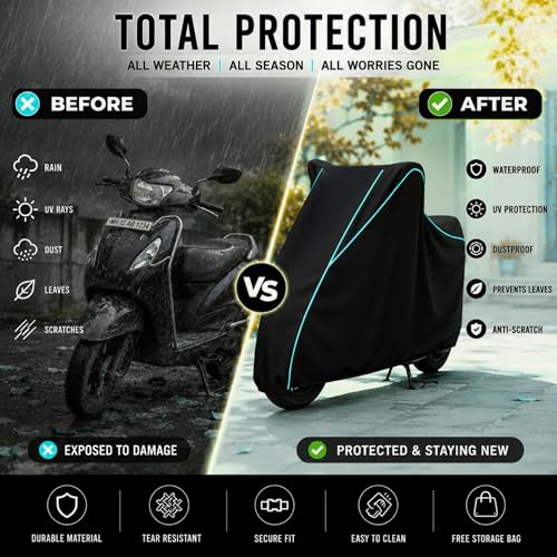 Image of My NEW Covers 100% Water Resistance Activa 6G Scooty Cover | Taffeta Body Cover for Rain & Sun | UV Protection, Dustproof, Scratch Resistant, Windproof, Heat Resistant, Vehicle Specific Fit