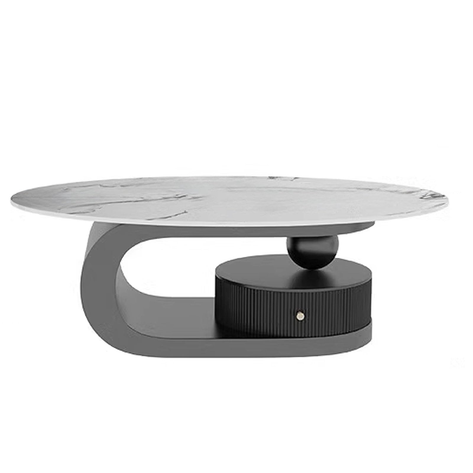 Living Room Tables, Modern Coffee Table for Living Room, Side Tables for Couch, Small End Table with Drawers Made of Slate + Carbon Steel(Coffee Table,Small)