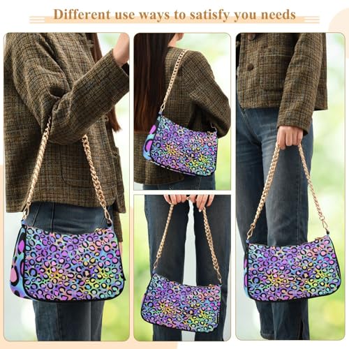 Image of Shoulder Bags for Women Animal Zebra Leopard Cheetah Tiger Print Hobo Tote Handbag Small Clutch Purse with Zipper Closure