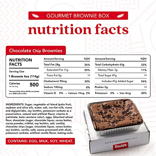David's Cookies Classic Chocolate Chip Brownie Dessert Tray - Fresh Bake, Soft, Chewy, And Delicious Brownies - Great For Sharing At Parties, Events, Or With Family And Friends (26 Oz) #TOP6