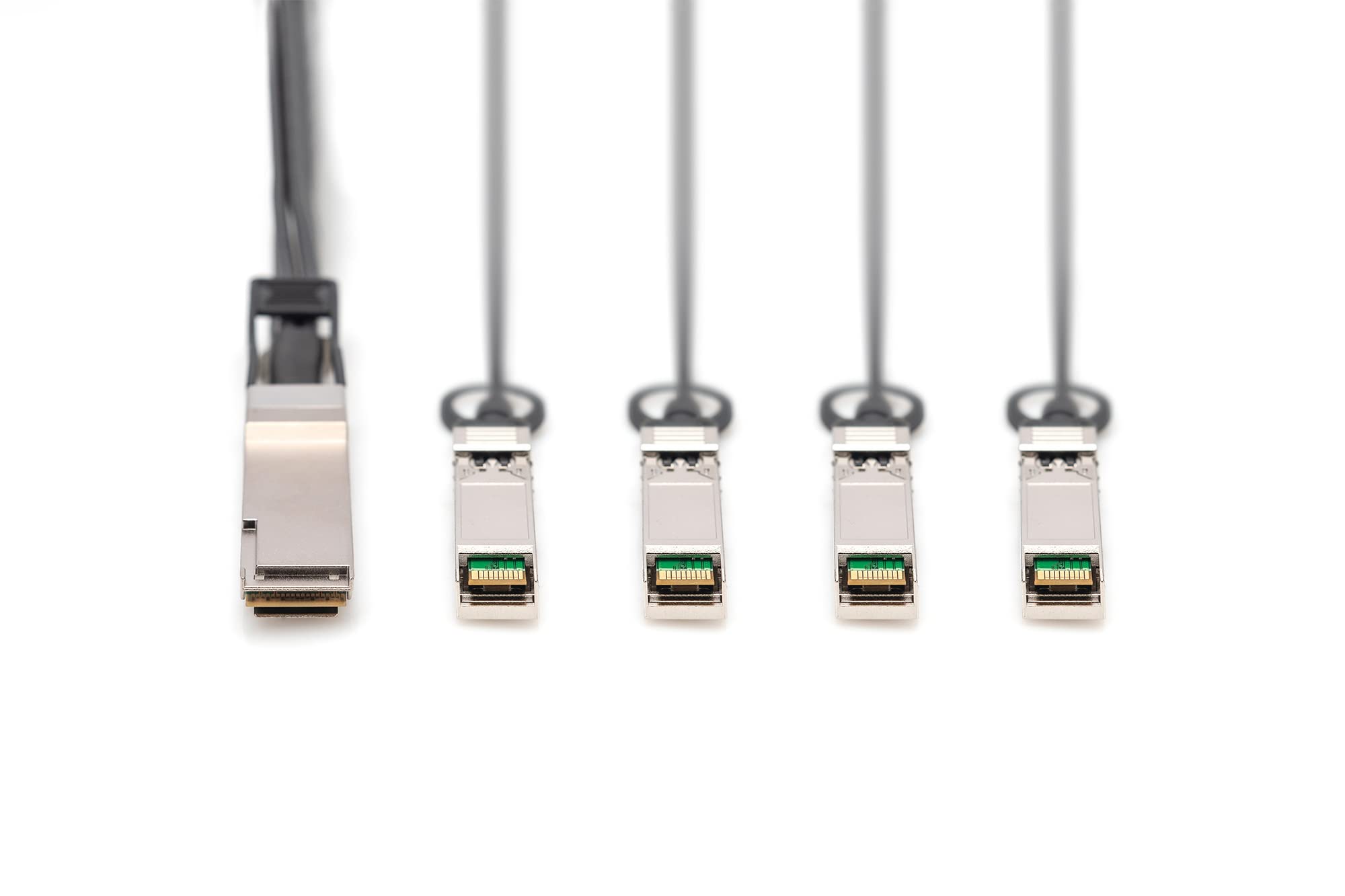 DIGITUS universal 40 Gbit/s QSFP+ to 4x SFP+ 10 Gbit/s DAC-Breakout Cable - 2m - 10 Gbit/s por canal - Cable de red - Direct Attach Cable - Direct Attach Copper