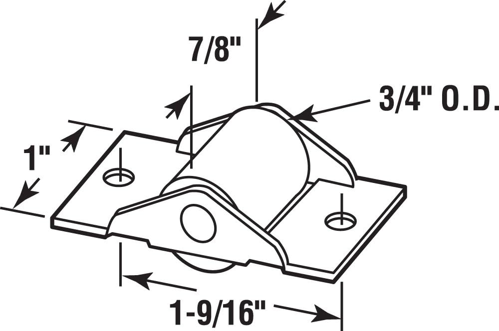 Prime-Line N 6679 Wood Closet Door Roller, Insert Style, 3/4 In. Flat Roller (2 Pack)