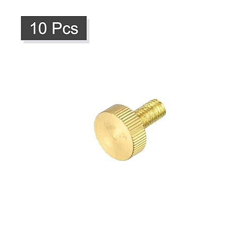 Miniatura 52 de uxcell Tornillos moleteados para pulgar, pernos planos de latón M6x10mm, perillas de agarre para PC, electrónico, mecánico, 5