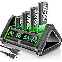 Batterie de Manette Xbox pour Manette Xbox Series X/S/One Elite, 4 * 3840mWh Batterie Rechargeable Xbox, Batteries Rechargeables avec Station de Charge pour Xbox Series X/S/One Elite