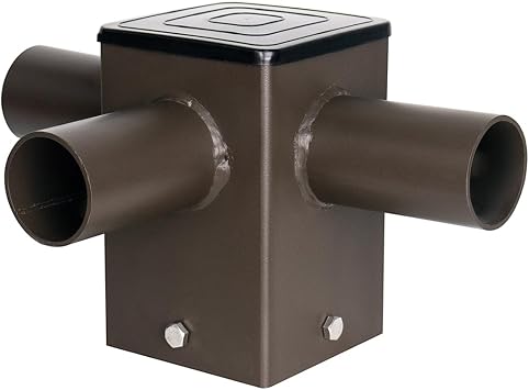 4 Inch Square Poles with 3 Horizontal 90 Degree Adapter | Tenons Slip Fitter Mount Tenon Adapter Bracket ,for 3 Fixture LED Parking Lot Street Light