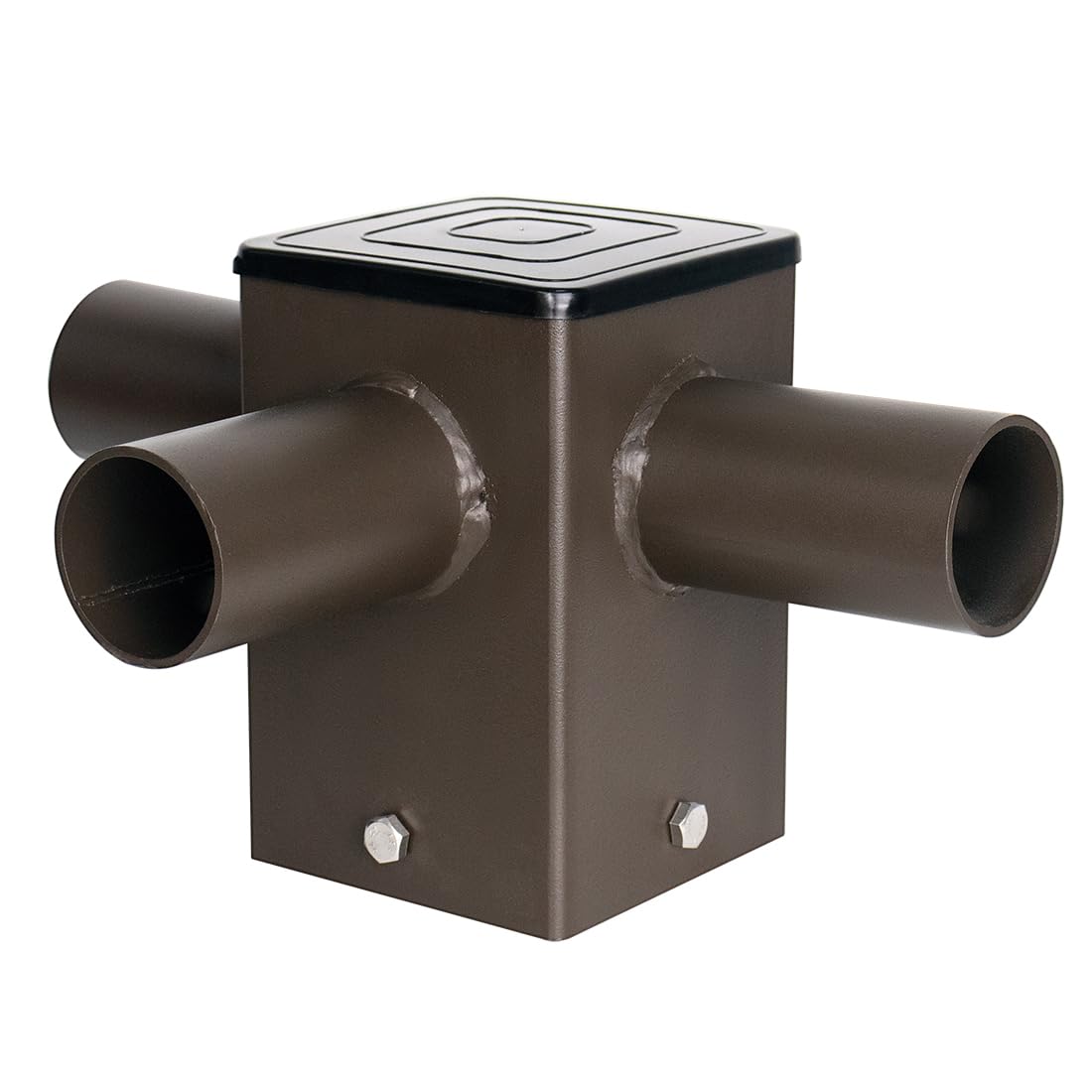 Yaolite Tenon Adapter for 4 Inch Square Poles with 3 Horizontal 90 Degree Tenons,Slip Fitter Mount Tenon Adapter Bracket ,for 3 Fixture LED Parking