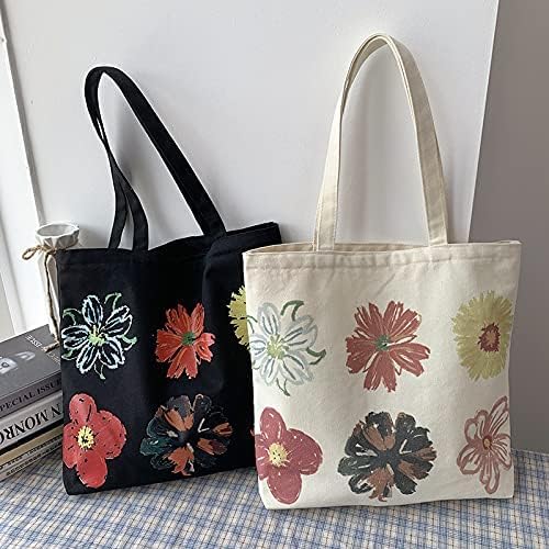 Women canvas Tote Bag for Women Shoulder Bag with zipper Work Beach Travel and Shopping Grocery Bag - Image 3