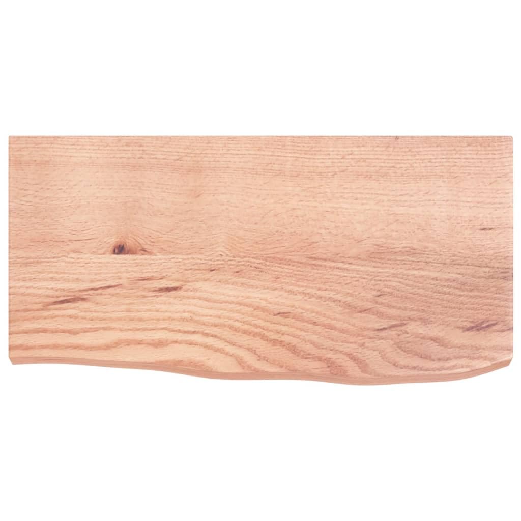 BaraSh Estante de Pared Madera de Roble tratada marrón Claro Estanteria Madera Natural Estantes Flotantes 80x50x4cm
