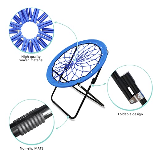 Camp Solutions Bungee Chair Portable Foldable, Dish Chair Bunjo Game Chair For Gift Outdoor And Indoor And Camping And Bbq (Royal Blue) #TOP2