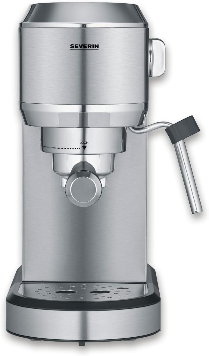 SEVERIN Newspresa Espresso Coffee Machine, front view bileşenlerle birlikte