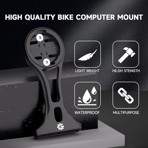 Image of Bike Computer Mount - Out Front GPS Combo Mount for Garmin Wahoo Bryton Cateye, Mountain Bike Accessories Compatible with 32mm 1.26'' Handlebar, Black
