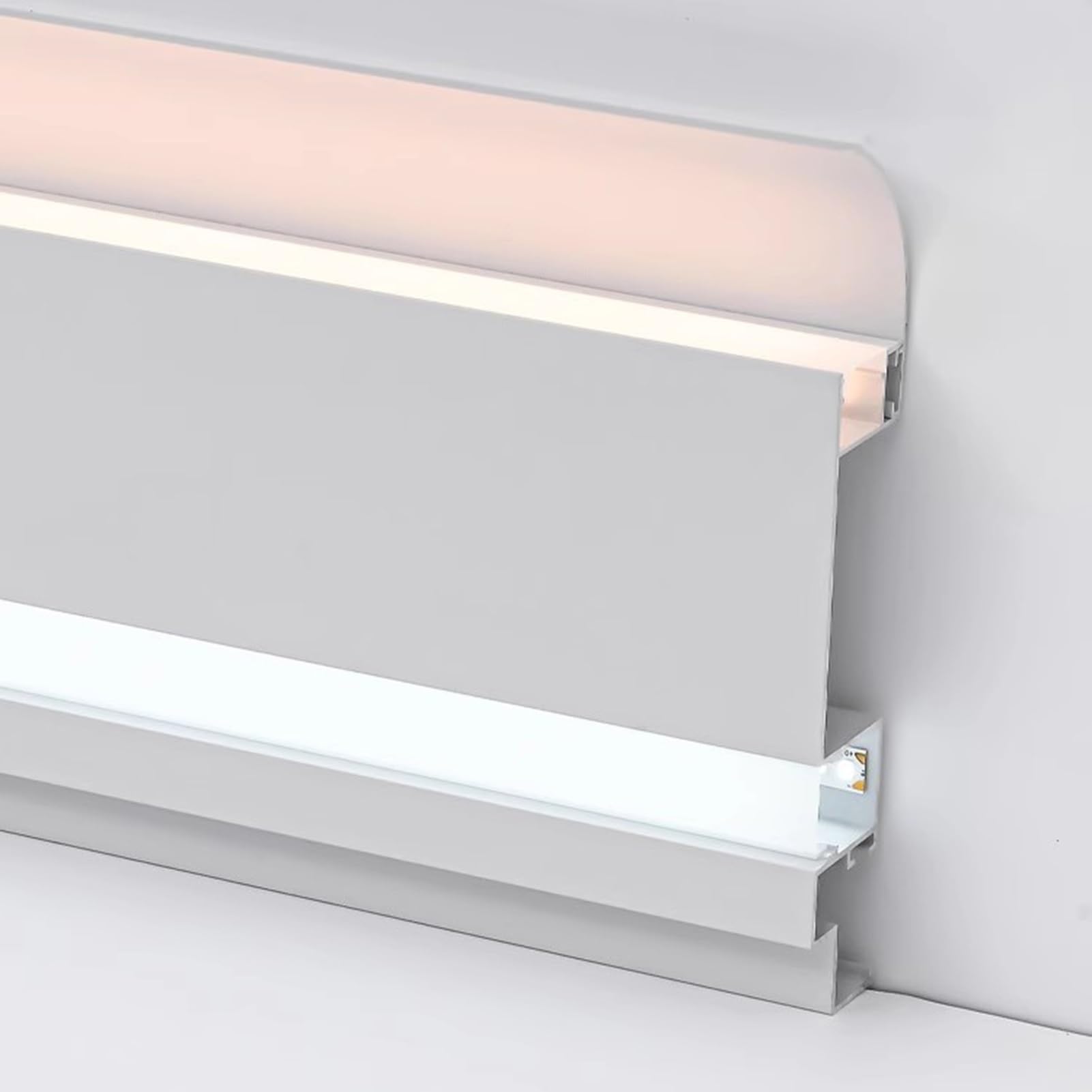 Listwa wieńca dekoracyjna LED – profil aluminiowy do oświetlenia pośredniego 4 m, do teatru i salonu, elegancka listwa sufitowa do sypialni i wystroju domu