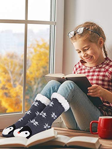 Satinior 2 Pairs Winter Warm Slipper Socks Cute Animal Pattern Fuzzy Socks For Women(Panda Style) #TOP2