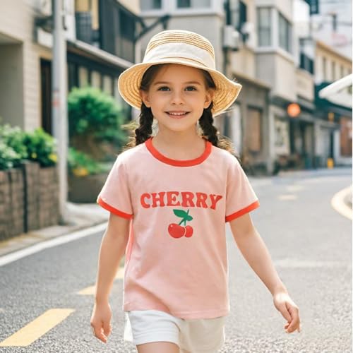 B&G-KID 2 Pack Toddler Girls T-Shirt Short Sleeve Kids Summer Casual Daily Shirt Fashionable Girl Graphic Tops Tee 2T-7T.4