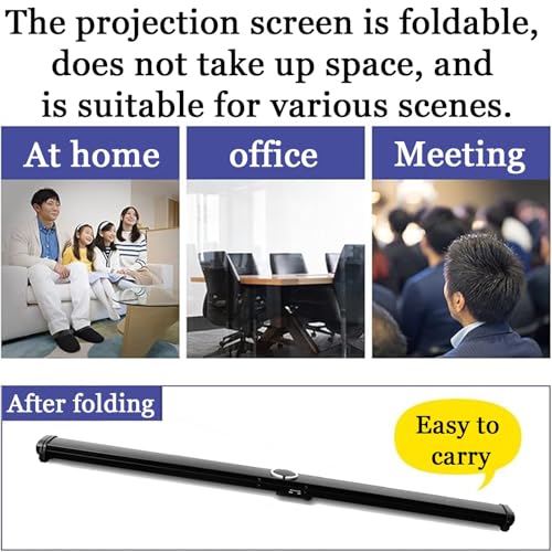 Pantalla de proyector portátil plegable antiarrugas 4:3/16:9 con soporte, ligera y duradera, pantalla de película al aire libre 4K HD con bolsa de transporte (30in/4:3) miniatura 3