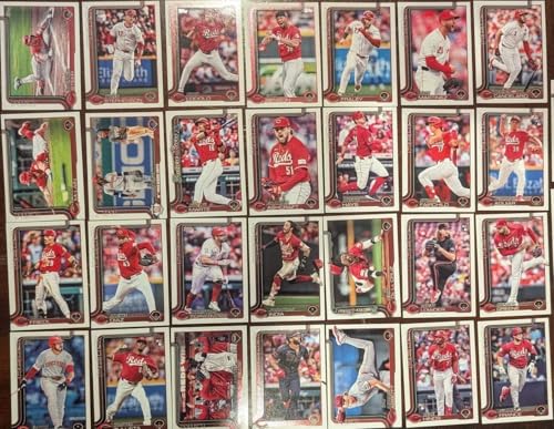 Cincinnati Reds 2025 Topps Complete Mint 29 Card Team Set Featuring Elly De La Cruz and Noelvi Marte Future Stars Cards with 5 Rookie Cards including Rhett Lowder, Rece Hinds and Blake Dunn Plus