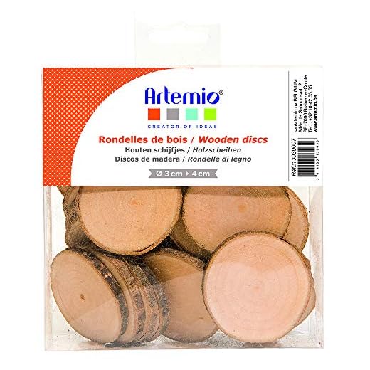 Artemio - Discos de Madera (180 g, 40 Unidades), Color marrón Madera