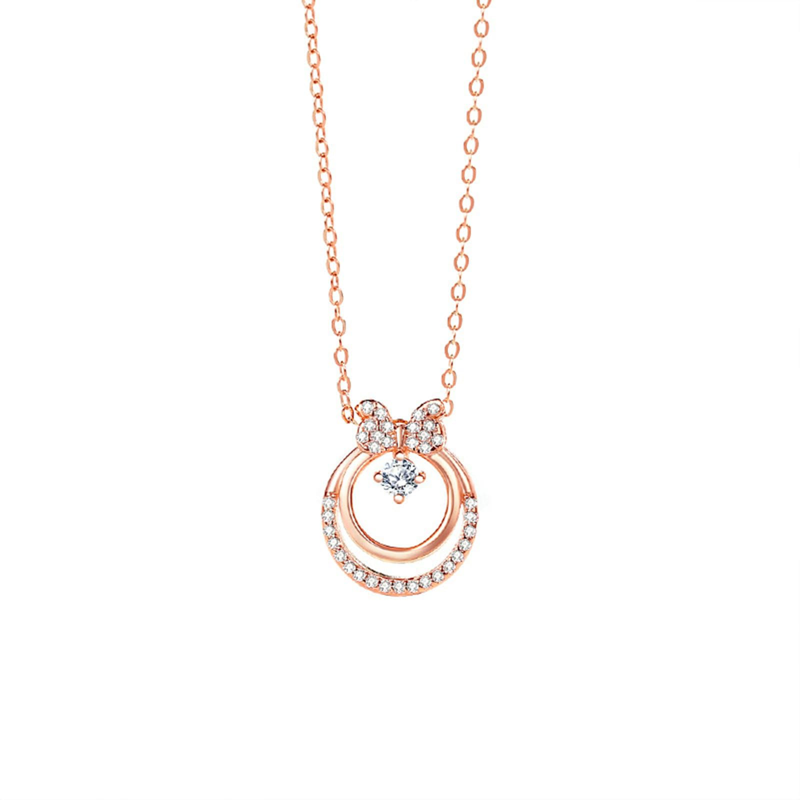 Naszyjnik damski z wisiorkiem w kolorze czerwonego złota 750 585 375, zawieszka charms węzeł z Moissanite czerwone złoto łańcuszek damski 45 cm bez niklu