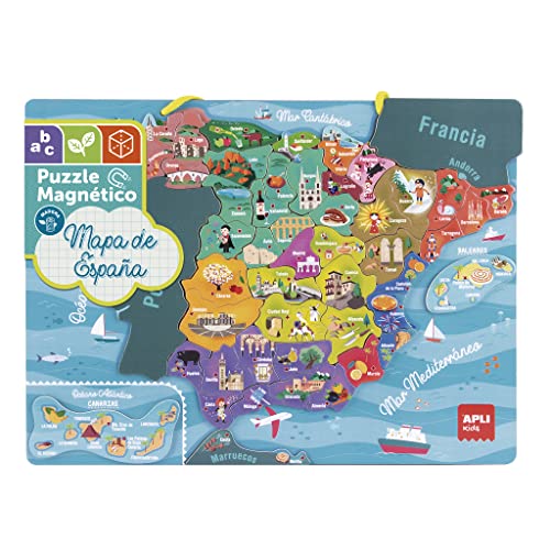APLI Kids 18893-Puzle magnético Mapa Juego de 50 imanes para Aprender la geografía niños a Partir de 5 años, Color españa (18893) Cover