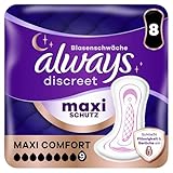 Always Discreet Inkontinenz-Einlagen Maxi Comfort Tag Und Nacht Für Frauen, Saugstärke 9, 8 Stück, Extra Sicher Bei Blasenschwäche, Geruchskontrolle