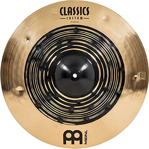 Meinl Cymbals Classics Custom Dual 19" Crash Cymbal, Dark And Brilliant Finish — Made In Germany — For Rock, Metal And Fusion, 2-Year Warranty, (Cc19Duc) #TOP9