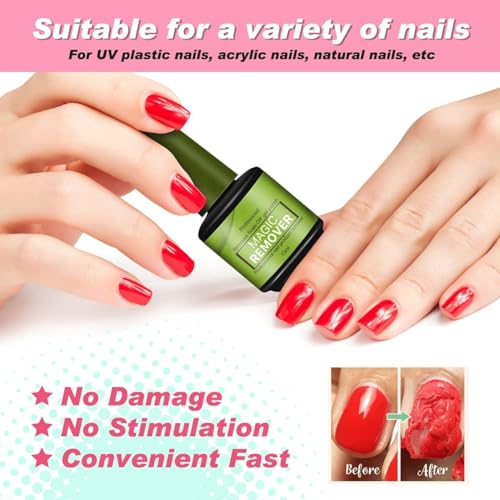 Image of INOG Gel Nail Polish Remover Set, No Need for Foil, Quick & Easy Polish Remover In 3-5 Minutes, No Need Soaking Or Wrapping Doesn't Hurt Nails